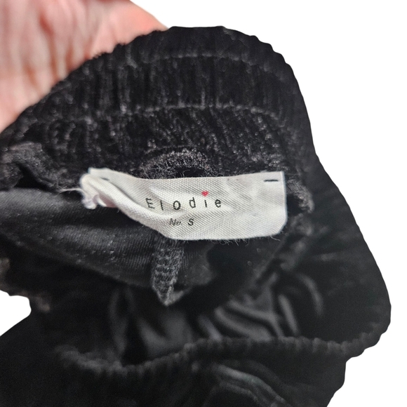 Elodie Velvet Straight Leg Pants, Black, Small - Picture 6 of 12